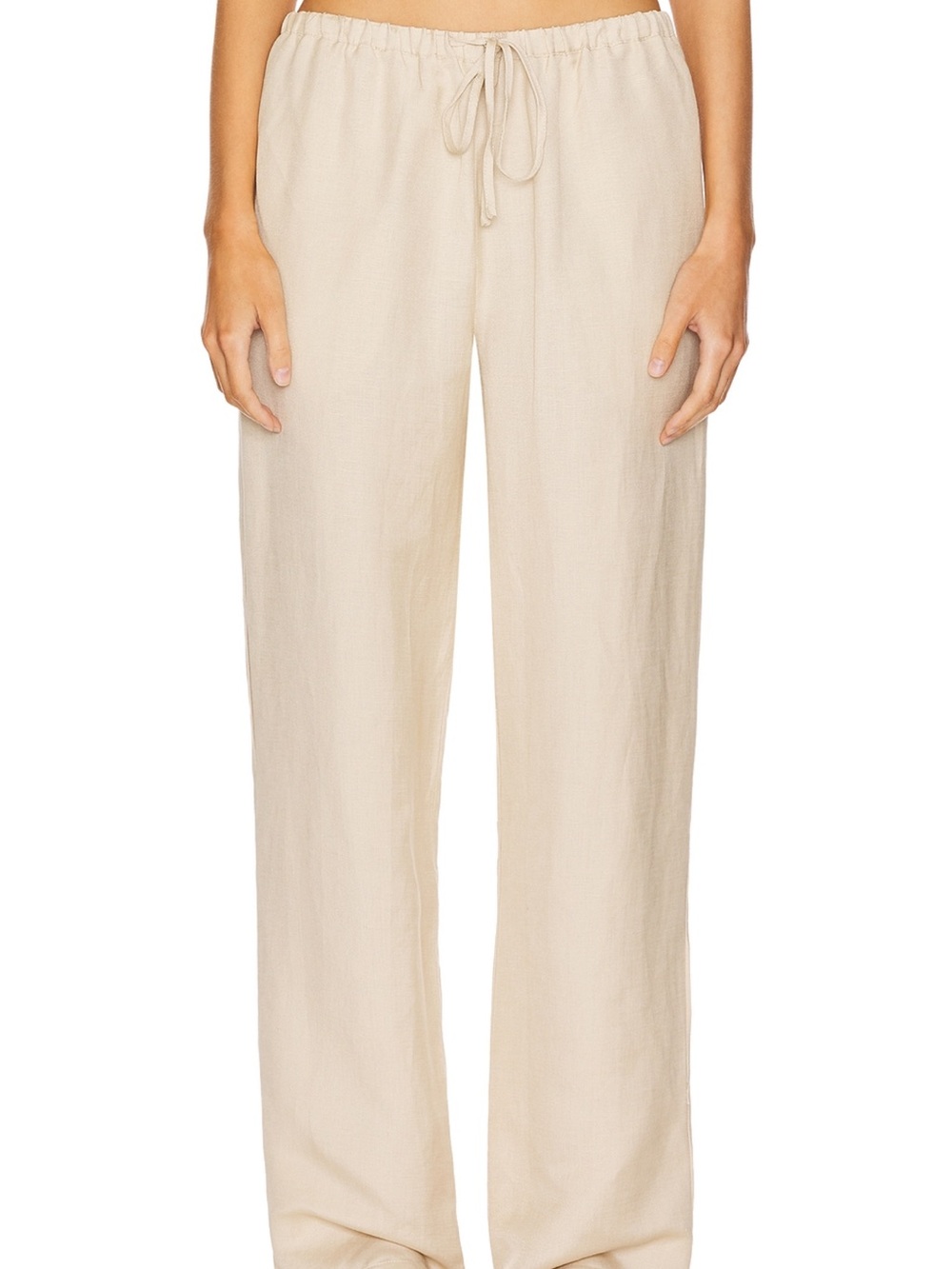 Revolve Lioness Linen Ride With Me Pant in Wheat